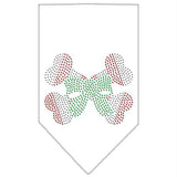 Candy Cane Crossbones Rhinestone Bandana White Large