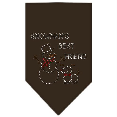 Snowman's Best Friend Rhinestone Bandana Cocoa Large