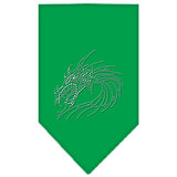 Dragon Rhinestone Bandana Emerald Green Large