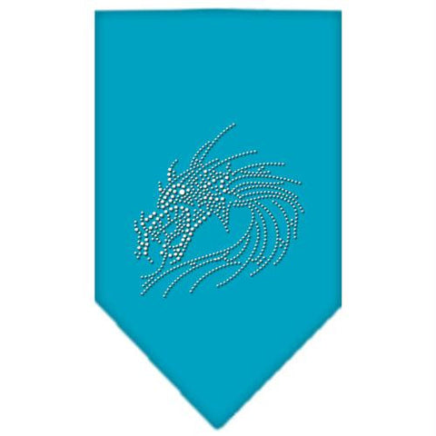 Dragon Rhinestone Bandana Turquoise Large