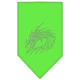 Dragon Rhinestone Bandana Lime Green Small