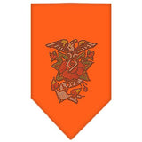 Eagle Rose Rhinestone Bandana Orange Large