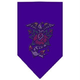 Eagle Rose Rhinestone Bandana Purple Large