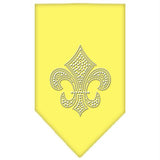Fleur De Lis Rhinestone Bandana Yellow Large