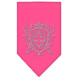 Fleur De Lis Shield Rhinestone Bandana Bright Pink Large