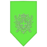 Fleur De Lis Shield Rhinestone Bandana Lime Green Large