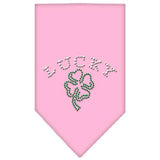 Four Leaf Clover Rhinestone Bandana Light Pink Large