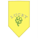 Four Leaf Clover Rhinestone Bandana Yellow Large
