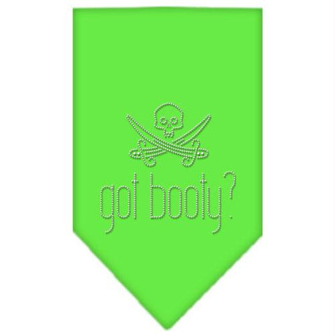 Got Booty Rhinestone Bandana Lime Green Small