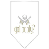 Got Booty Rhinestone Bandana White Small
