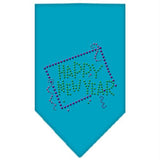 Happy New Year Rhinestone Bandana Turquoise Large