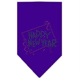 Happy New Year Rhinestone Bandana Purple Small