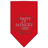 Happy St. Patricks Day Rhinestone Bandana Red Large