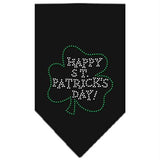 Happy St. Patricks Day Rhinestone Bandana Black Small