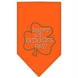 Happy St. Patricks Day Rhinestone Bandana Orange Small