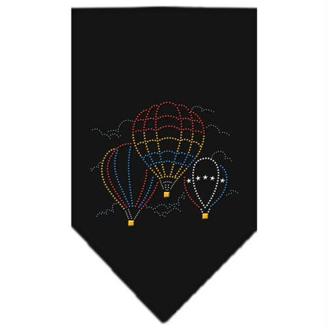 Hot Air Balloons Rhinestone Bandana Black Small