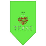 I Heart Texas Rhinestone Bandana Lime Green Small