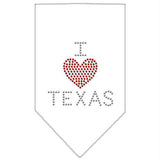 I Heart Texas Rhinestone Bandana White Small