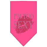 I'm Too Sexy Rhinestone Bandana Bright Pink Small