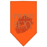 I'm Too Sexy Rhinestone Bandana Orange Small