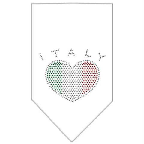 Italy  Rhinestone Bandana White Large