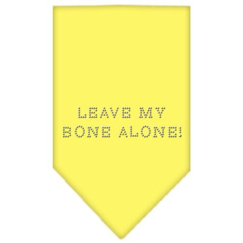 Leave My Bone Alone Rhinestone Bandana Yellow Large