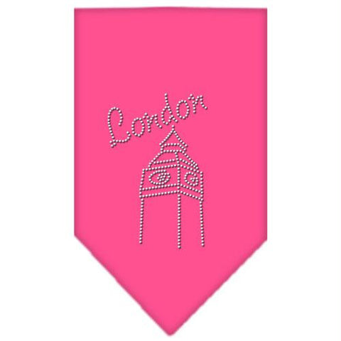 London Rhinestone Bandana Bright Pink Large