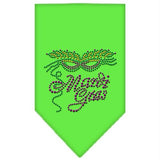 Mardi Gras Rhinestone Bandana Lime Green Small