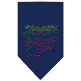 Mardi Gras Rhinestone Bandana Navy Blue Small