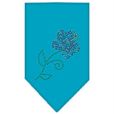 Multi Flower Rhinestone Bandana Turquoise Large