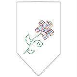 Multi Flower Rhinestone Bandana White Small