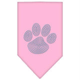 Paw Blue Rhinestone Bandana Light Pink Small