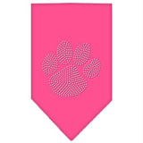 Paw Clear Rhinestone Bandana Bright Pink Large