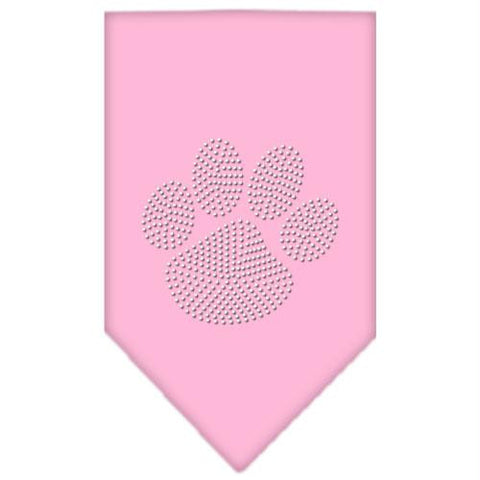 Paw Clear Rhinestone Bandana Light Pink Large