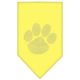 Paw Clear Rhinestone Bandana Yellow Large