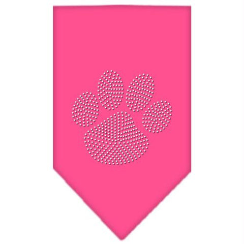 Paw Clear Rhinestone Bandana Bright Pink Small