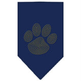 Paw Gold Rhinestone Bandana Navy Blue large