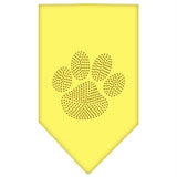 Paw Gold Rhinestone Bandana Yellow Small