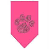 Paw Green Rhinestone Bandana Bright Pink Large