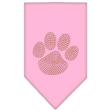 Paw Orange Rhinestone Bandana Light Pink Small