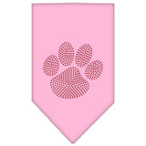 Paw Red Rhinestone Bandana Light Pink Small