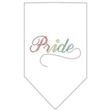Pride Rhinestone Bandana White Small