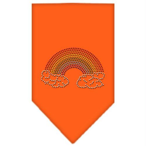 Rainbow Rhinestone Bandana Orange Large