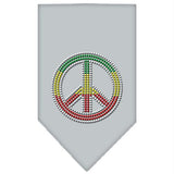 Rasta Peace Rhinestone Bandana Grey Large