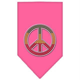 Rasta Peace Rhinestone Bandana Bright Pink Small