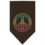 Rasta Peace Rhinestone Bandana Cocoa Small
