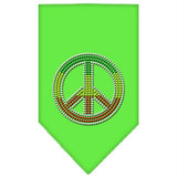 Rasta Peace Rhinestone Bandana Lime Green Small