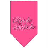 Rich Bitch Rhinestone Bandana Bright Pink Small