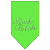 Rich Bitch Rhinestone Bandana Lime Green Small