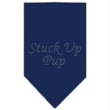 Stuck Up Pup Rhinestone Bandana Navy Blue large